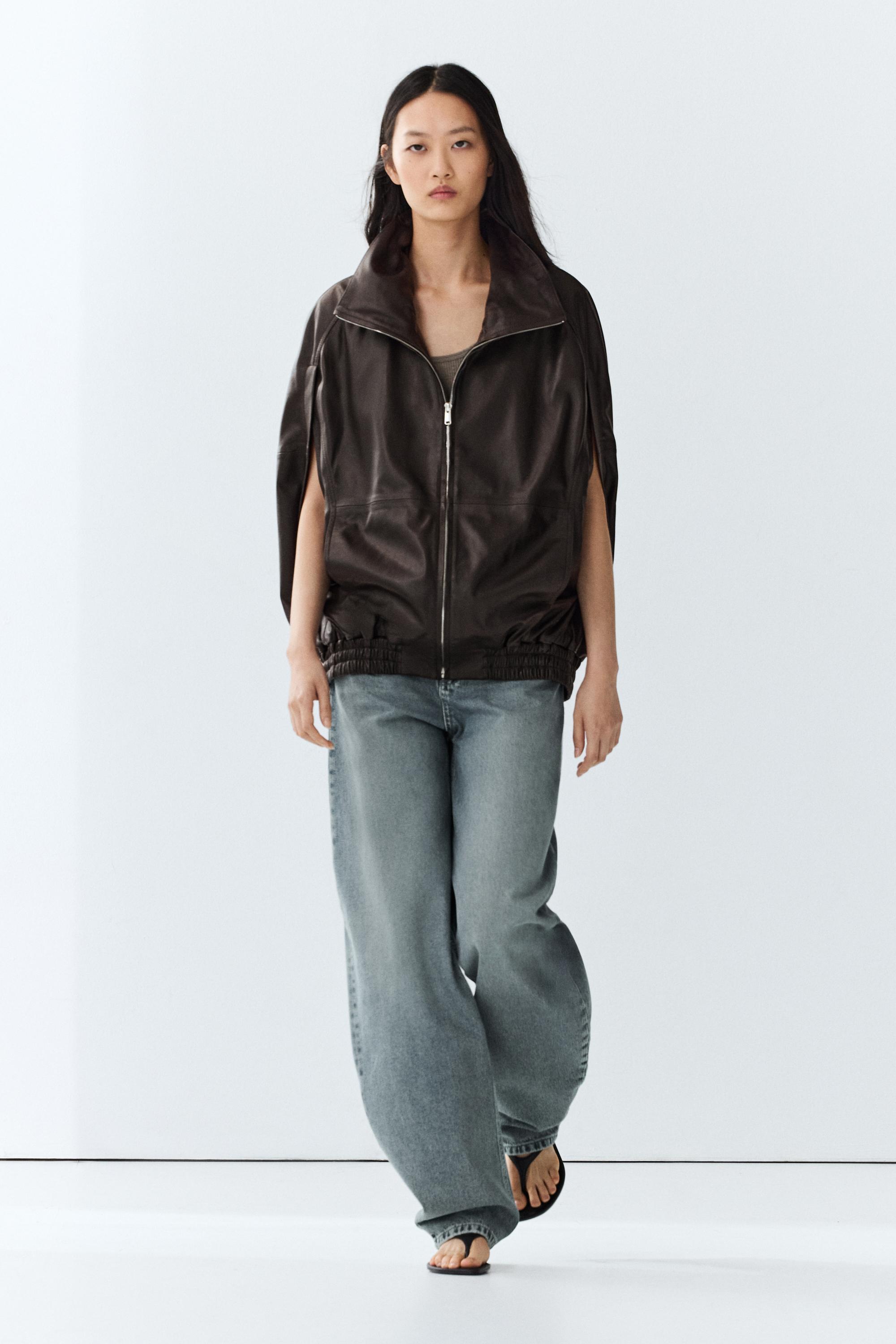 Nappa leather bomber gilet